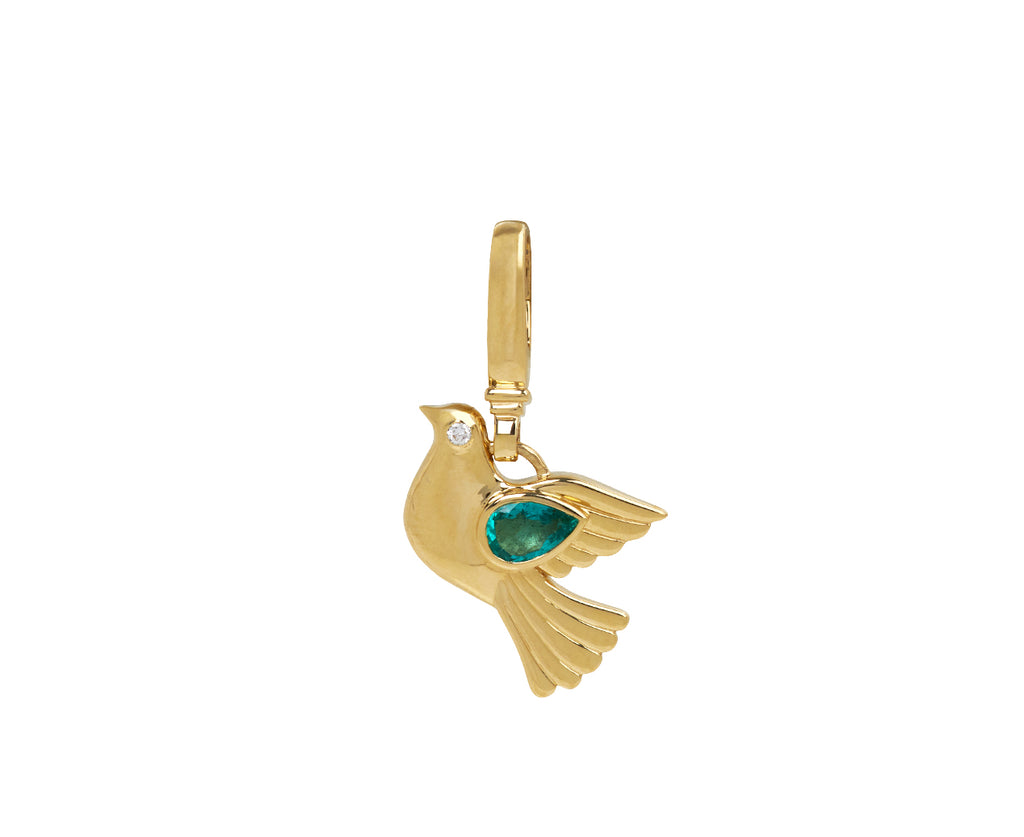 Emerald Dove Charm Pendant ONLY