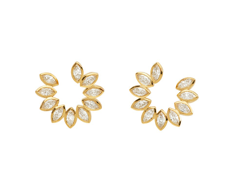 Marquise Diamond Crescent Earrings - TWISTonline