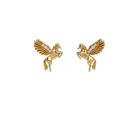 Diamond Pegasus Stud Earrings