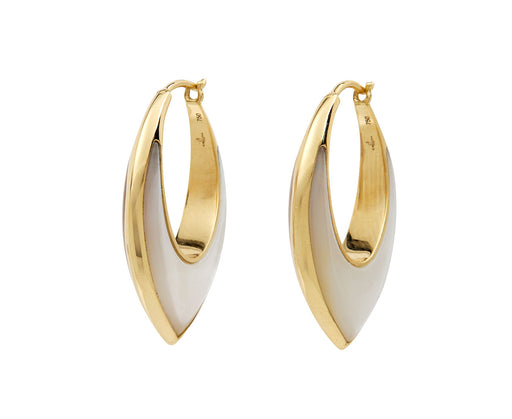 Mother-of-Pearl Inlay Stardust Hoop Earrings