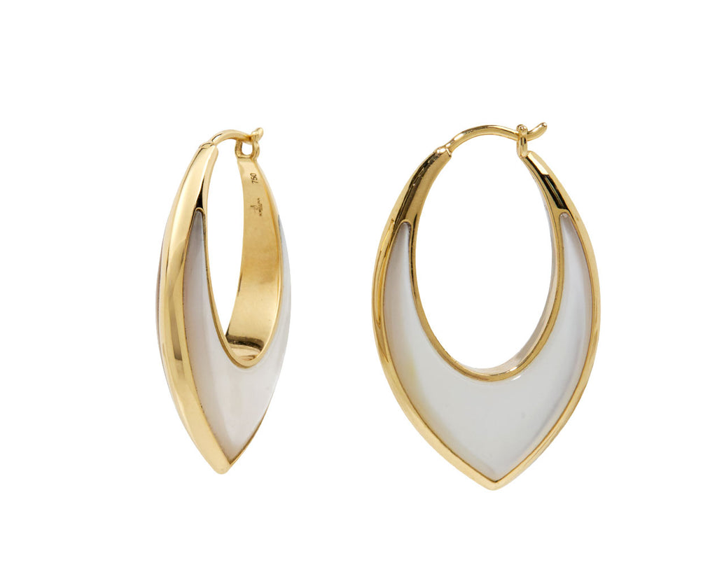 Mother-of-Pearl Inlay Stardust Hoop Earrings