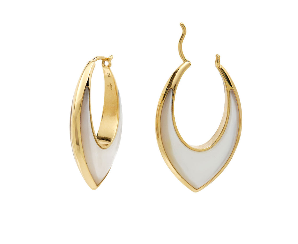Mother-of-Pearl Inlay Stardust Hoop Earrings