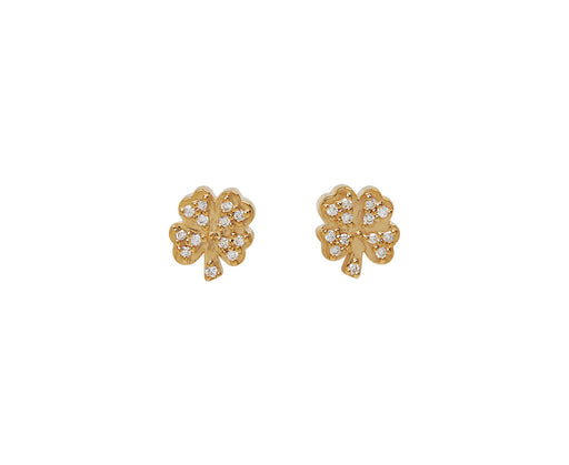 Diamond Clover Stud Earrings