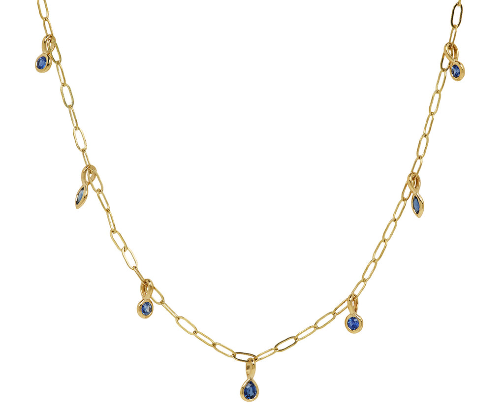 Blue Sapphire Drop Chain Necklace - TWISTonline