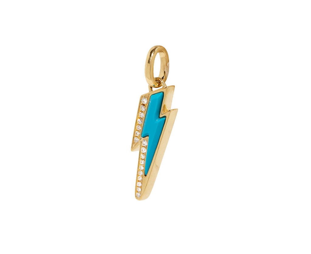 Turquoise and Diamond Mini Ziggy Bolt Pendant ONLY