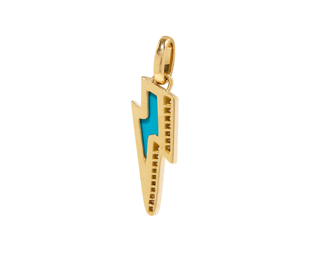 Turquoise and Diamond Mini Ziggy Bolt Pendant ONLY