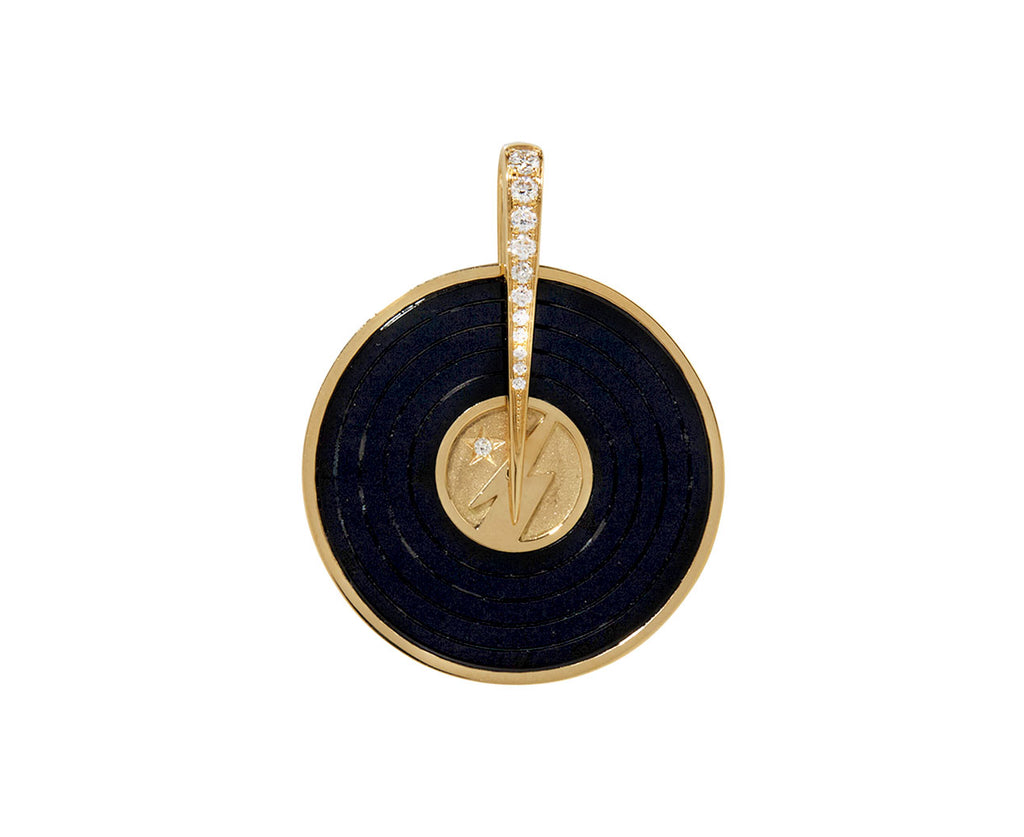 Onyx and Diamond Ziggy Record Pendant ONLY