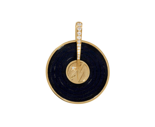 Onyx and Diamond Ziggy Record Pendant ONLY