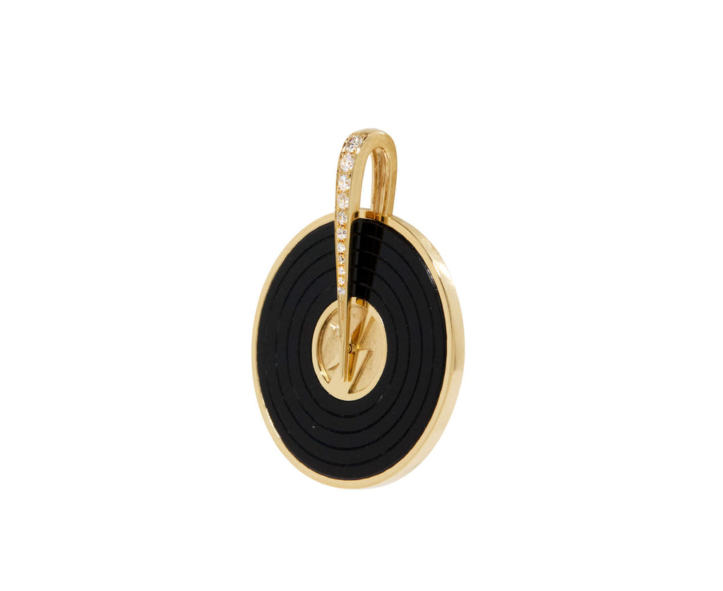 Onyx and Diamond Ziggy Record Pendant ONLY