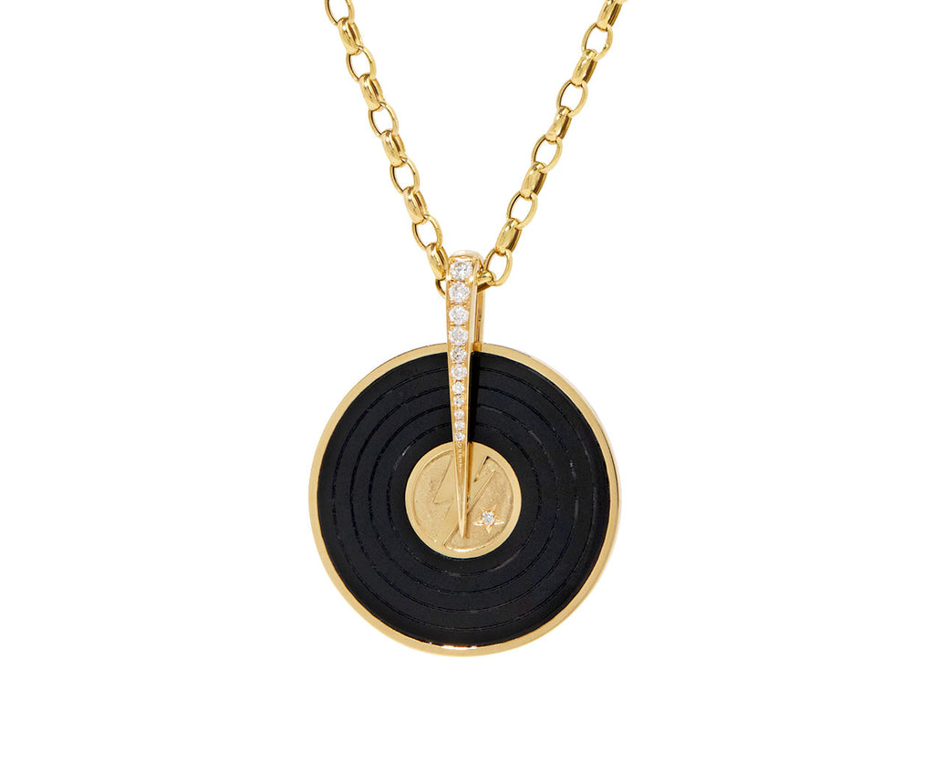 Onyx and Diamond Ziggy Record Pendant ONLY