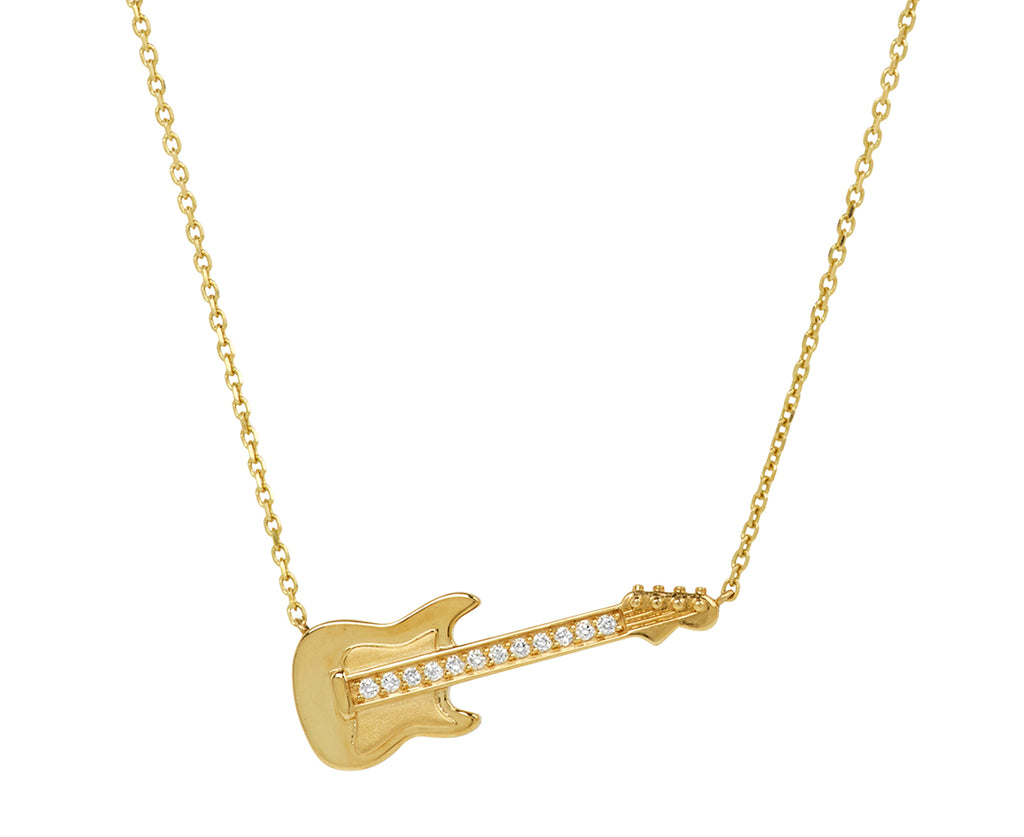 Diamond Mini Guitar Pendant Necklace