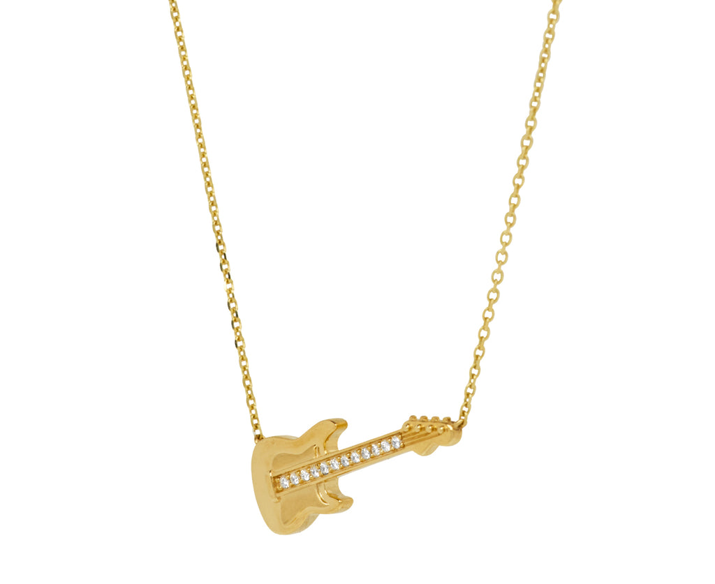 Diamond Mini Guitar Pendant Necklace