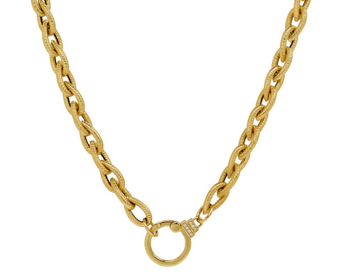 Textured Teardrop Chain Necklace