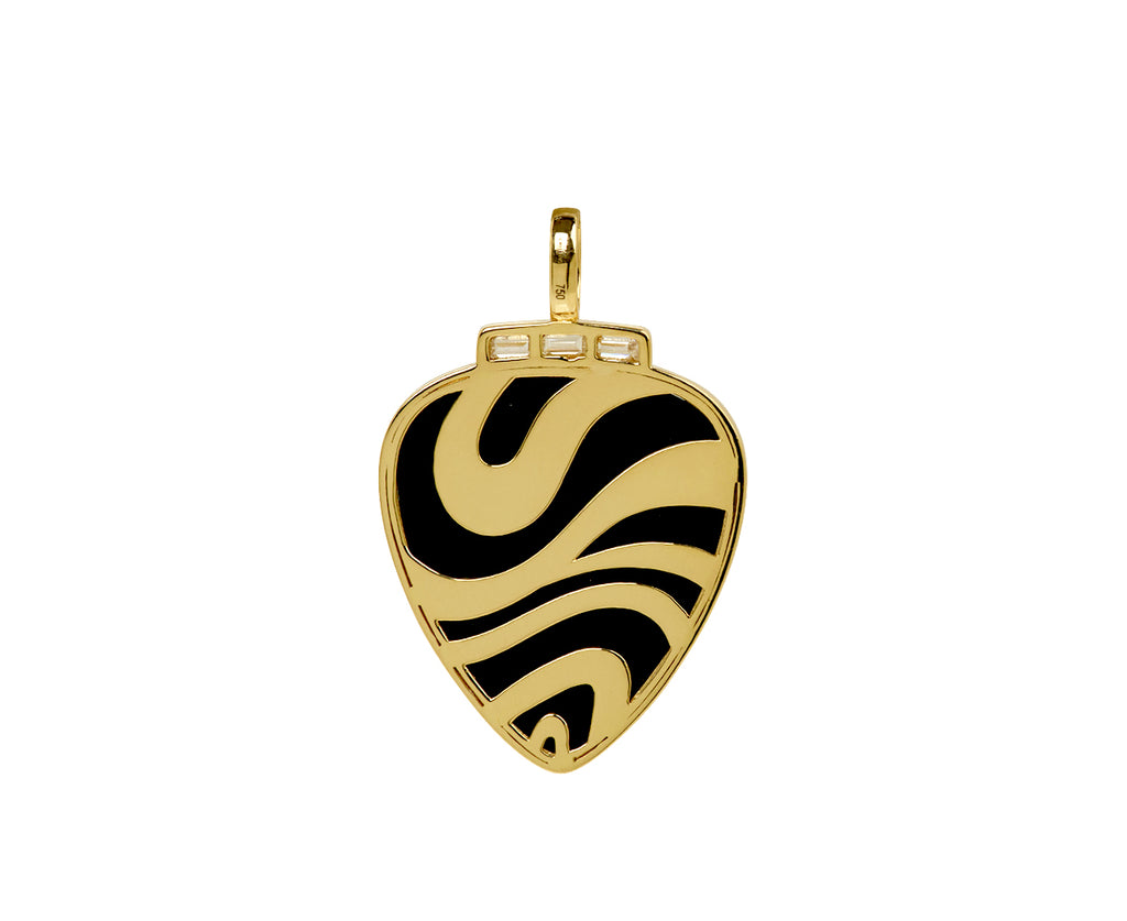 Black Onyx Guitar Pick Pendant ONLY