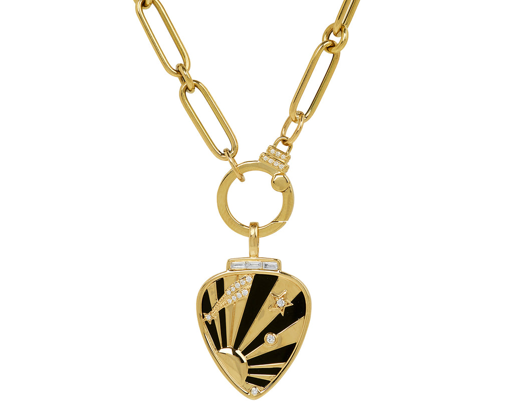 Black Onyx Guitar Pick Pendant ONLY