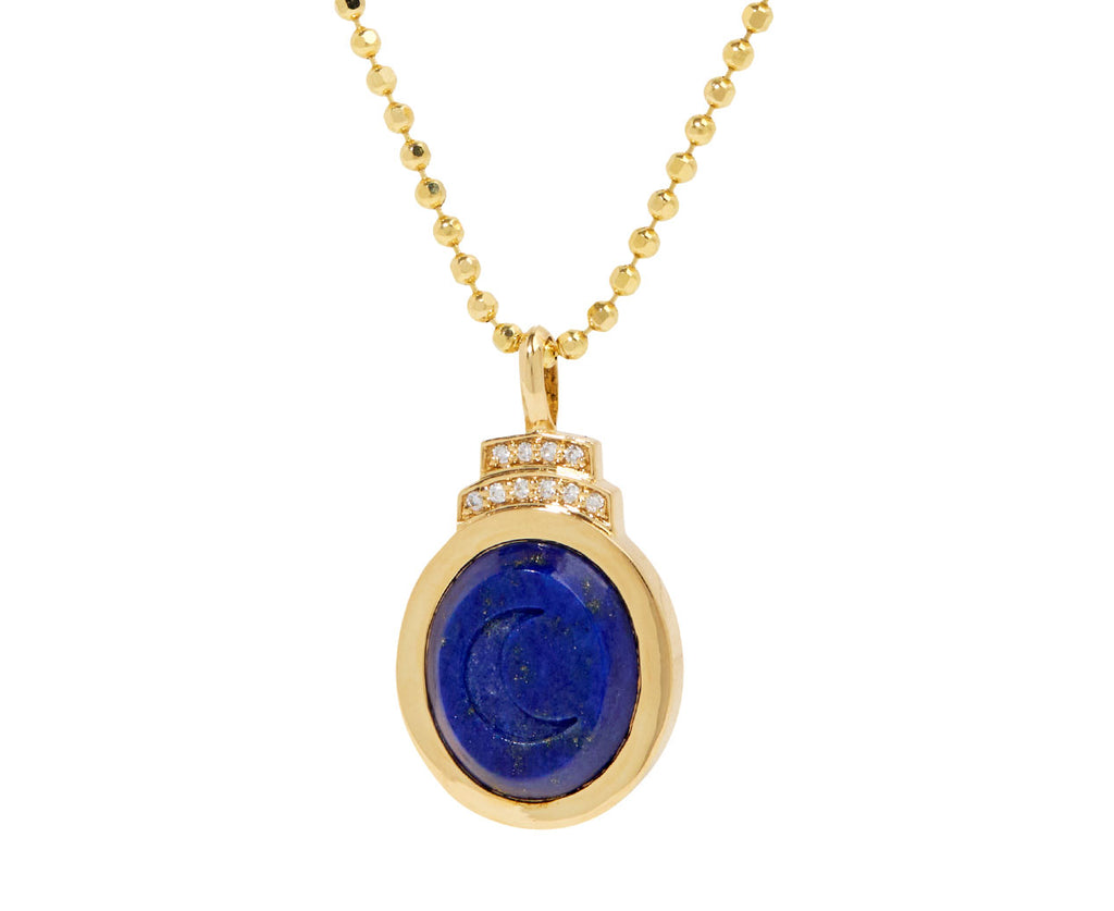 Lapis Crescent Signet Pendant ONLY