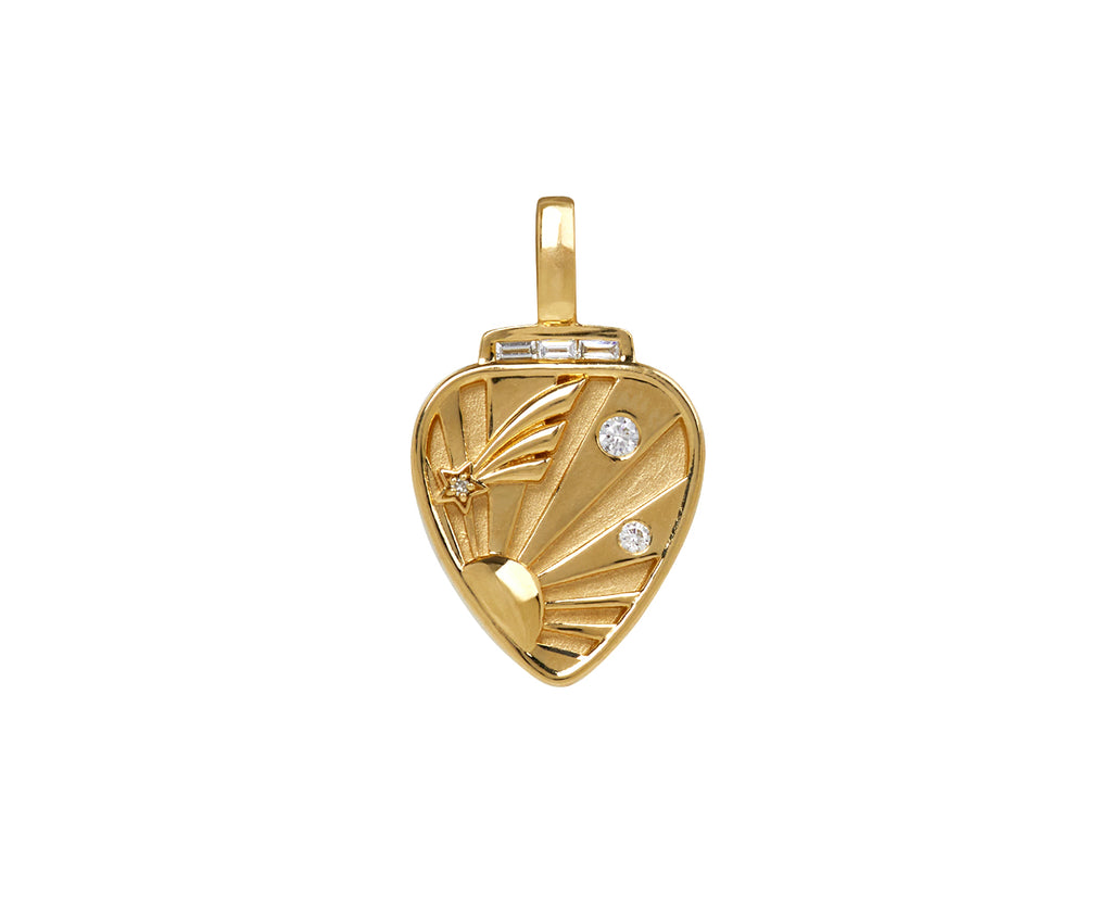 Mini Gold Guitar Pick Pendant ONLY