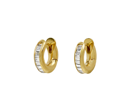 Spinelli Kilcollin Baguette Diamond Mini Macro Hoop Earrings