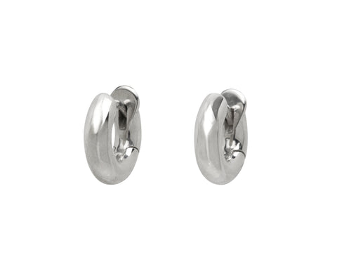 Silver Mini Macro Hoop Earrings