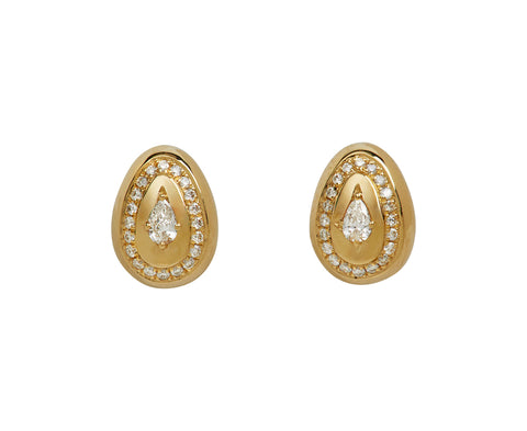 Cosmic Egg Petite Diamond Stud Earrings