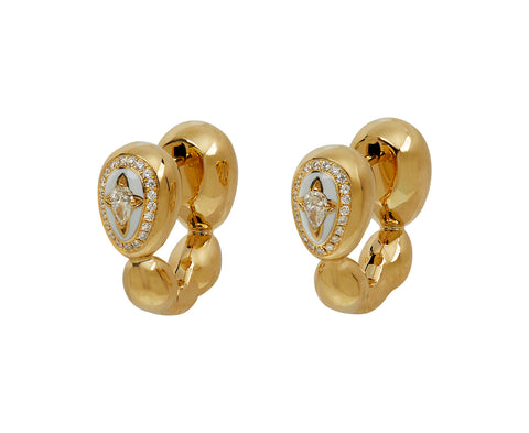 Cosmic Egg Bone White Hoop Earrings