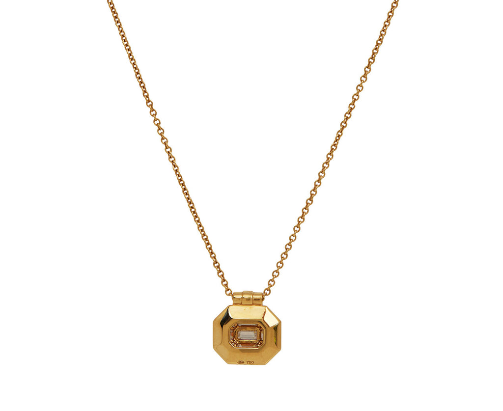 White Cabot Enamel and Diamond Pendant Necklace