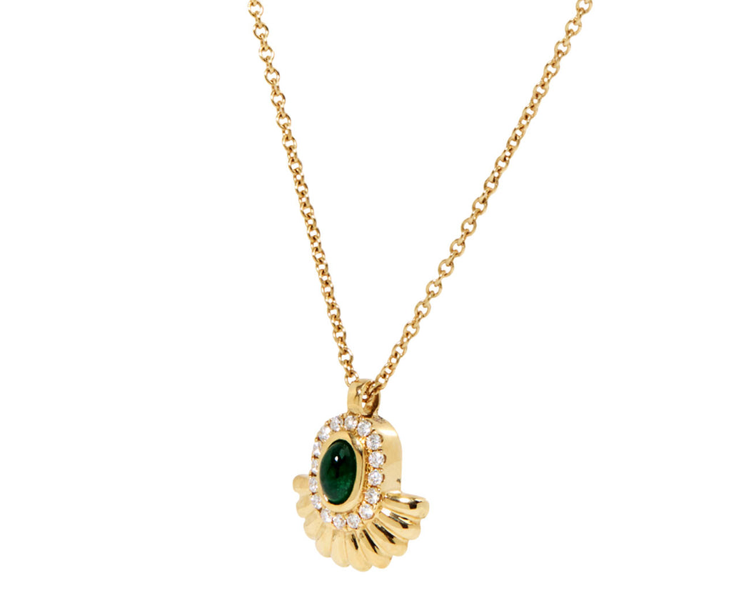 Emerald and Diamond Alara Sunburst Necklace