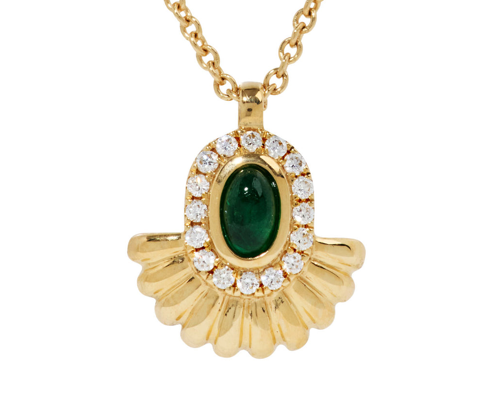 Emerald and Diamond Alara Sunburst Necklace