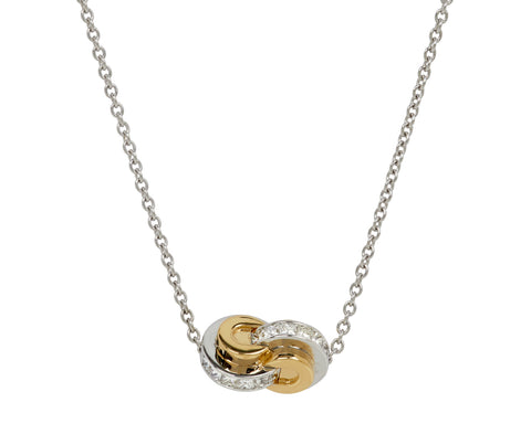 Two Toned Raisina Diamond Pendant Necklace