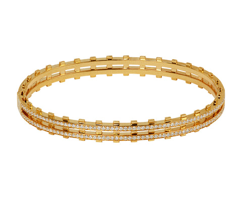 Railroad Pavè Diamond Bangle Bracelet - TWISTonline