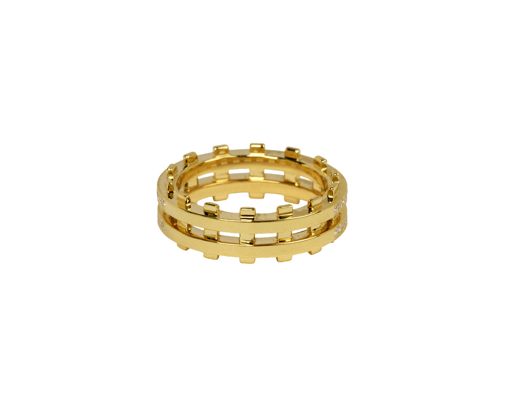 Pavé Diamond Railroad Ring