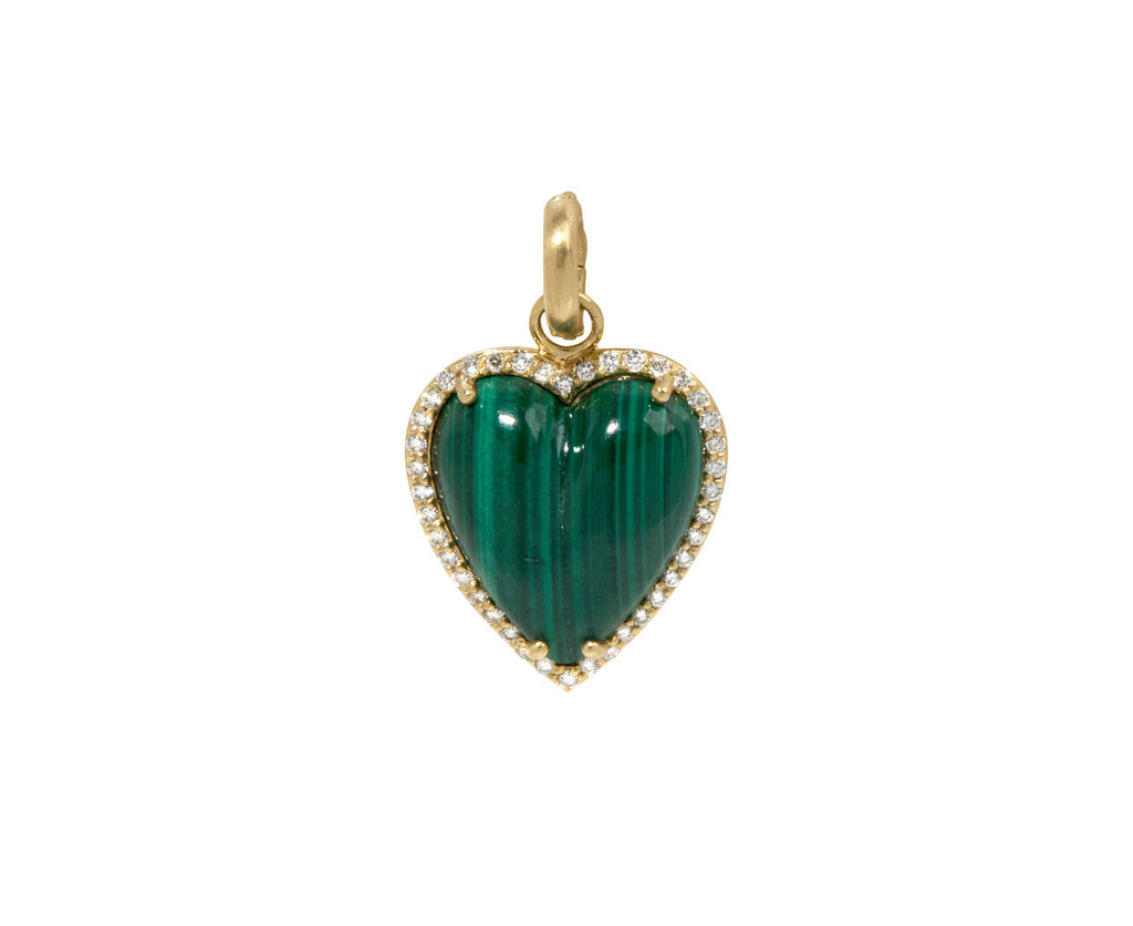 Large Malachite Diamond Alana Heart Charm Pendant ONLY