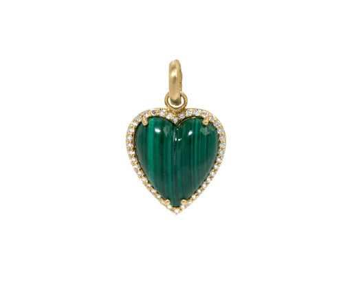 Large Malachite Diamond Alana Heart Charm Pendant ONLY