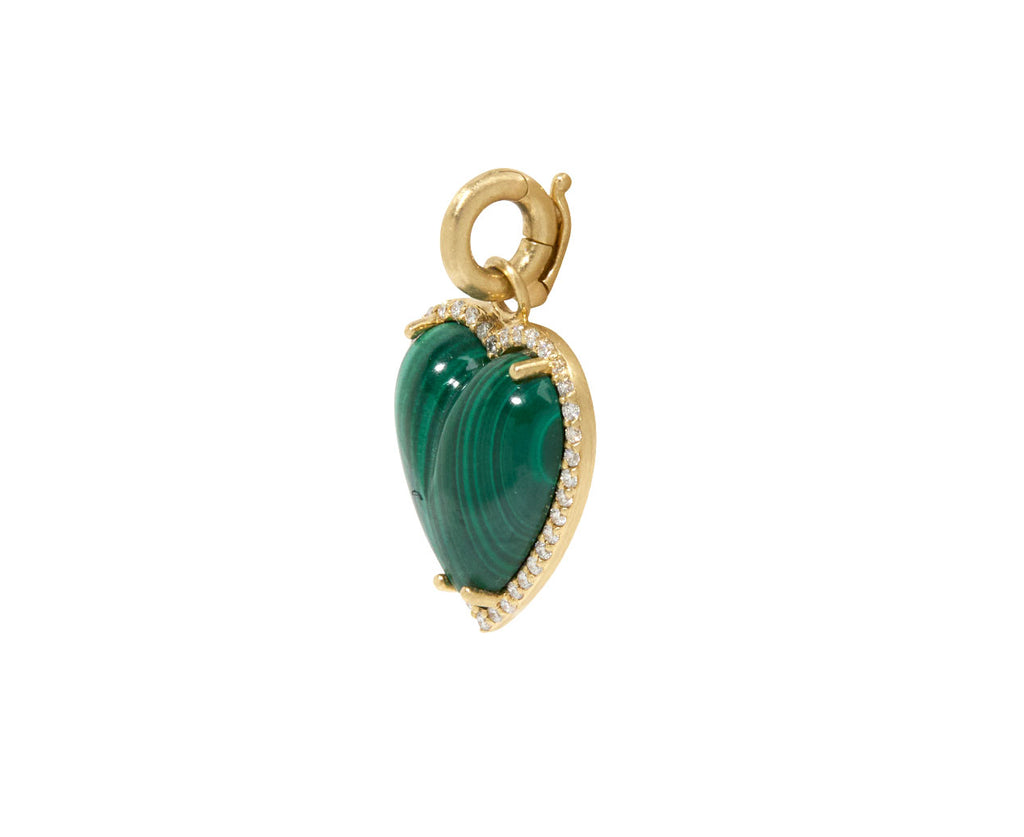 Large Malachite Diamond Alana Heart Charm Pendant ONLY