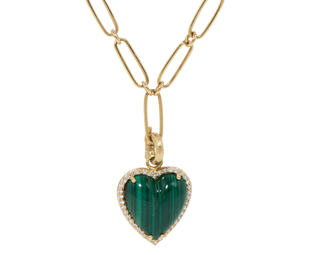Large Malachite Diamond Alana Heart Charm Pendant ONLY