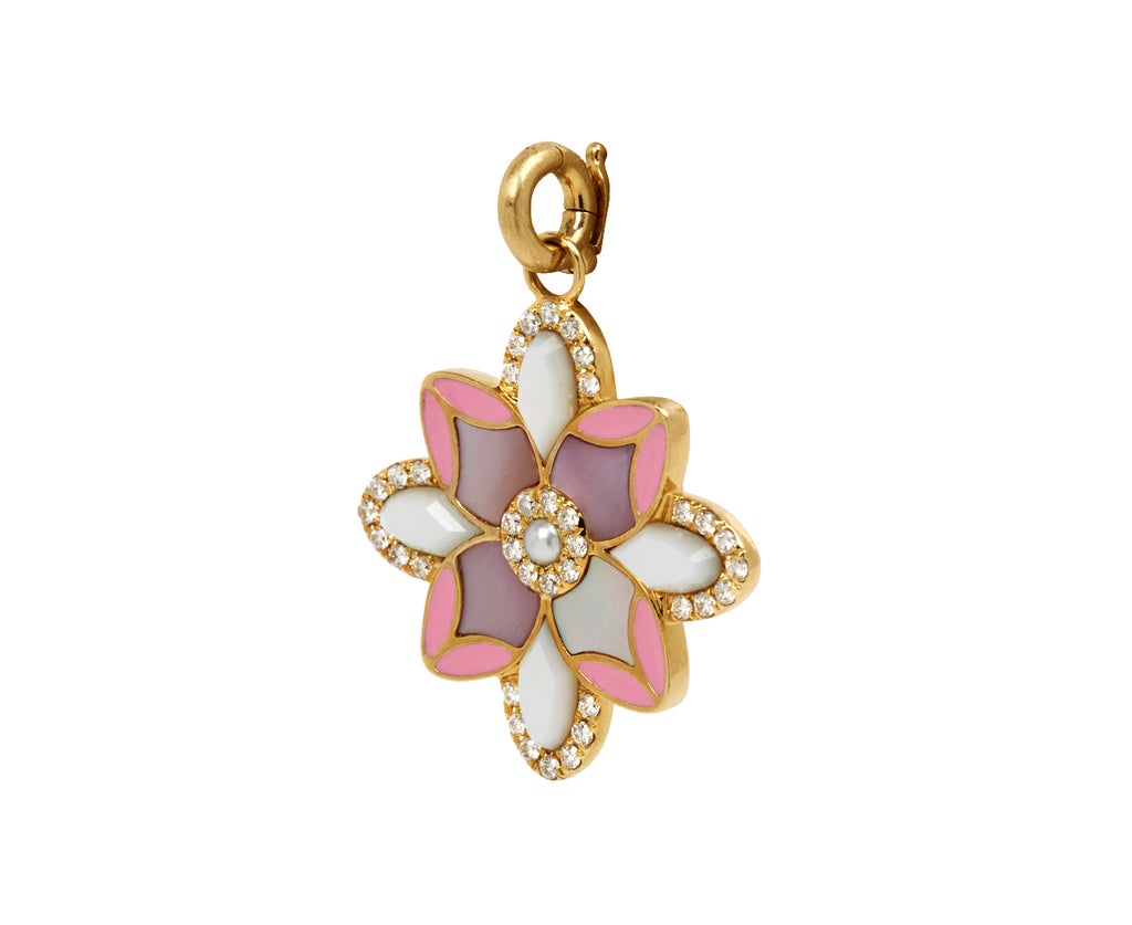 Large Violet Flower Charm Pendant ONLY