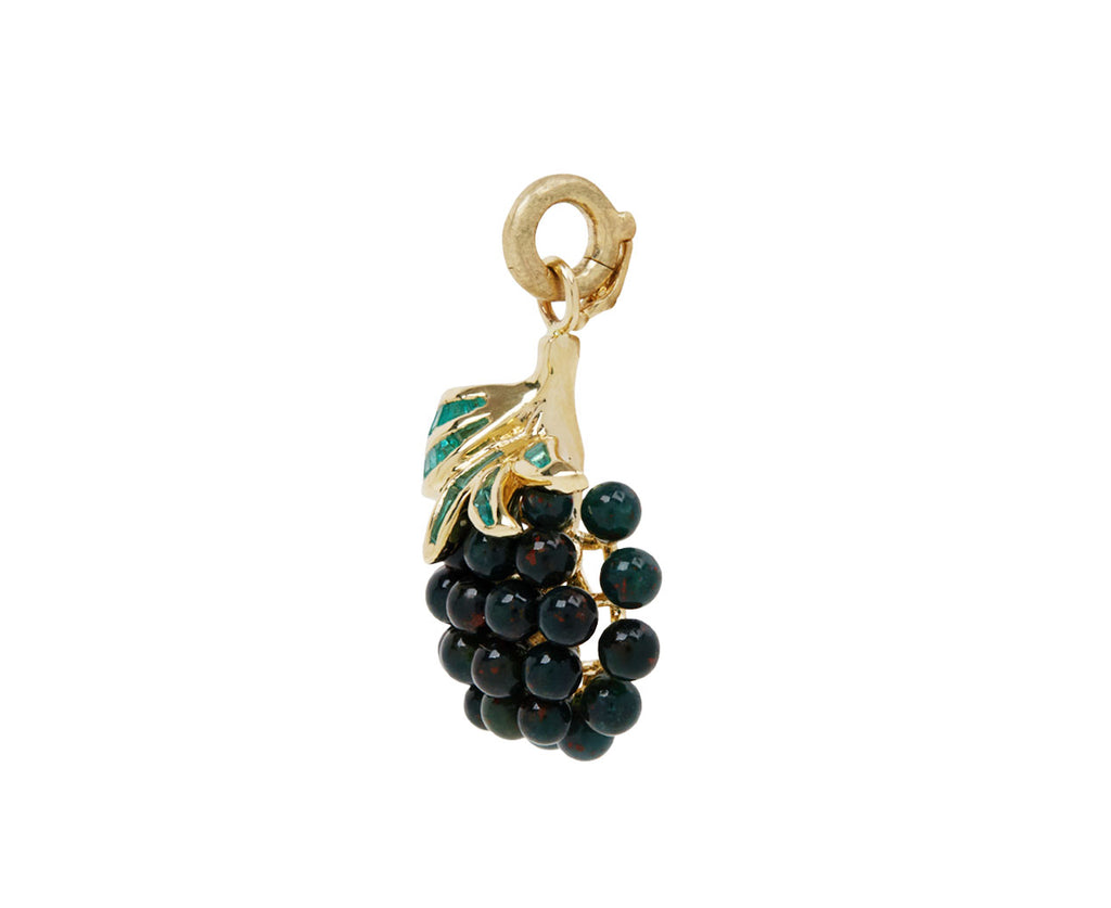 Bloodstone Blackberry and Emerald Leaf Charm ONLY