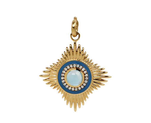 Diamond and London Blue Topaz Vivienne Medallion ONLY