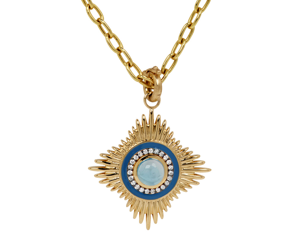 Diamond and London Blue Topaz Vivienne Medallion ONLY