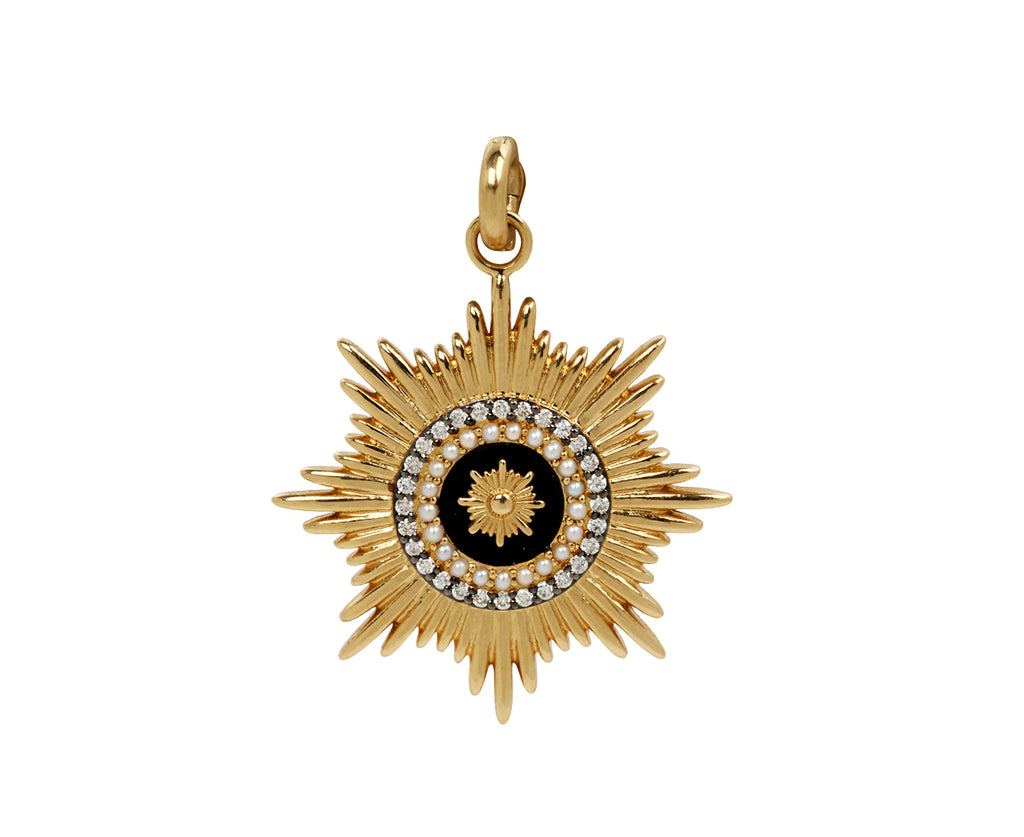 Black Enamel Diamond and Pearl Vale Medallion ONLY