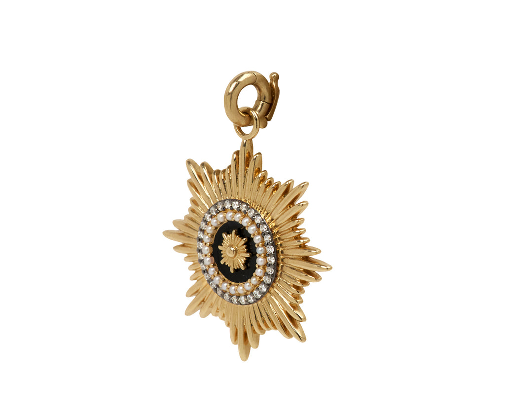 Black Enamel Diamond and Pearl Vale Medallion ONLY