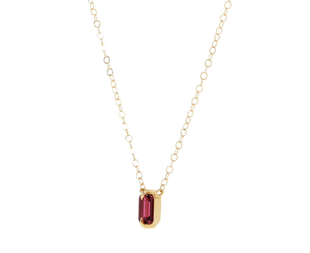 Magenta Tourmaline Pendant Necklace