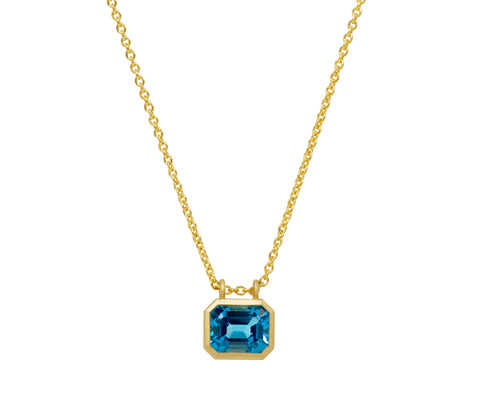 Elizabeth Street London Blue Topaz Pendant Necklace