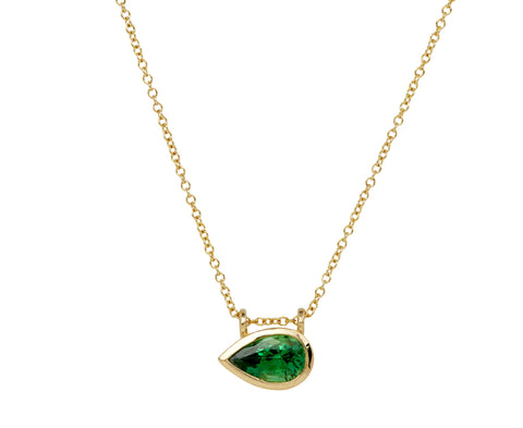 Elizabeth Street Pear Shaped Tsavorite Pendant Necklace