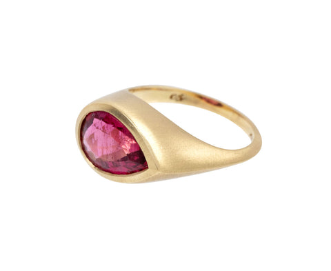 Pink Tourmaline Signet Ring