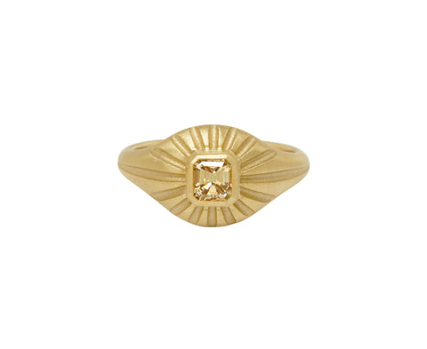 Elizabeth Street Champagne Diamond Helios Signet Ring