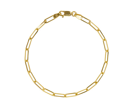 Stephanie Windsor 7" Gold Rectangular Link Chain Bracelet