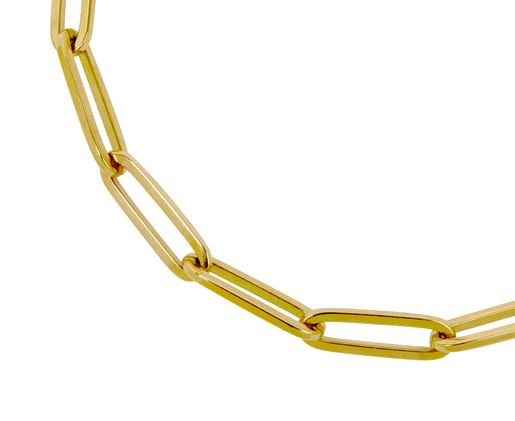 Stephanie Windsor 7" Gold Solid Paperclip Link Bracelet - Closeup