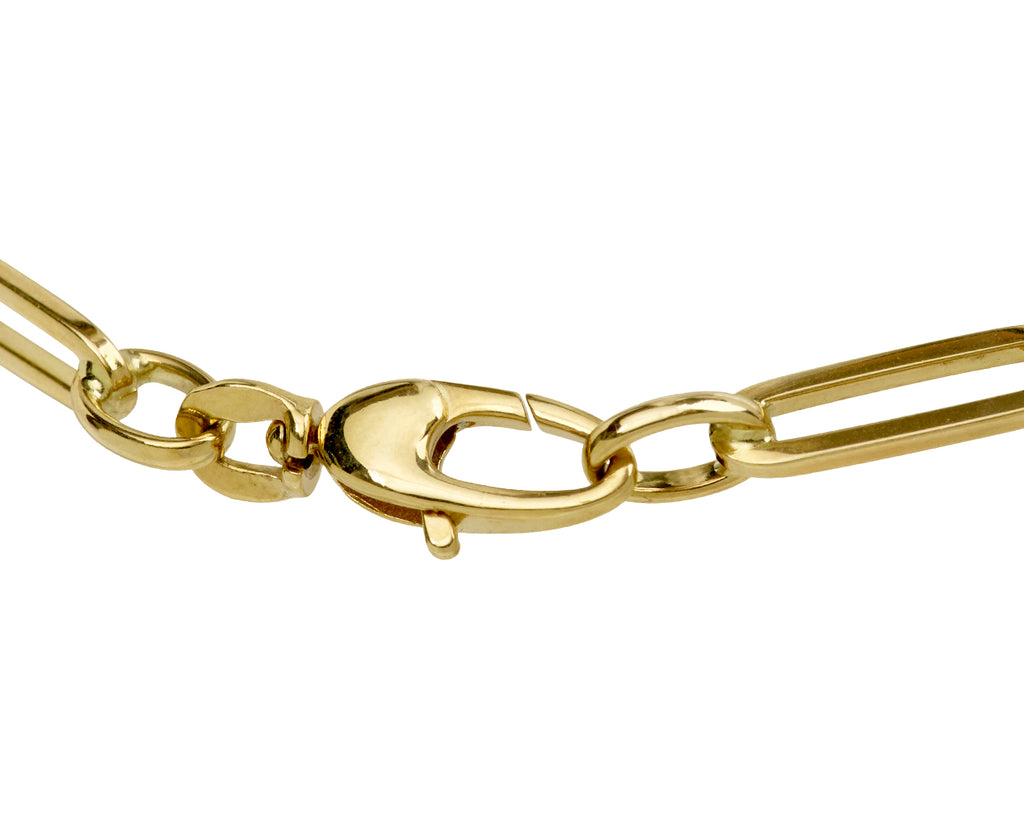 Stephanie Windsor 7" Gold Solid Paperclip Link Bracelet - Closure