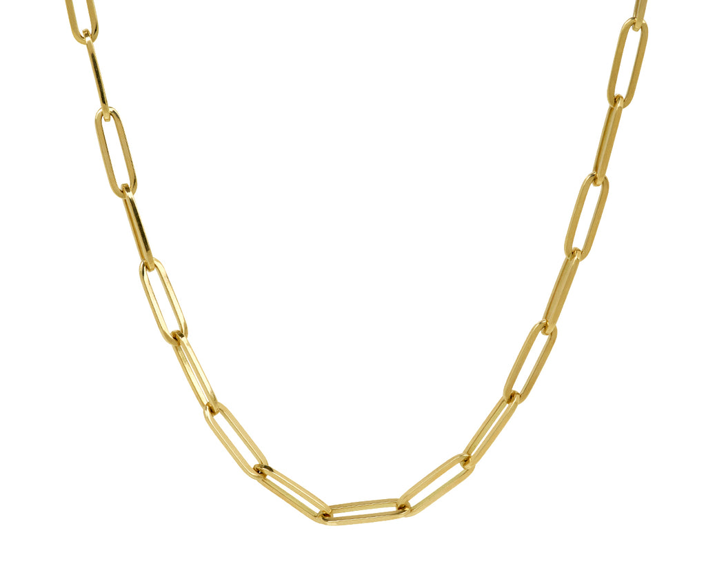 Stephanie Windsor 18" Gold Solid Paperclip Link Necklace